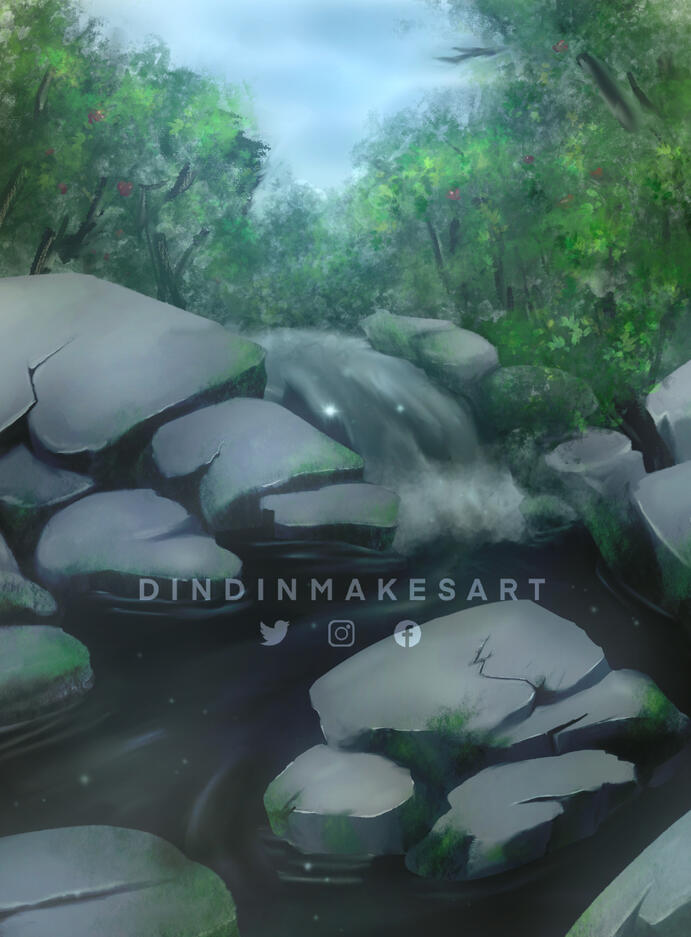 Waterfall Background for a Client Commission